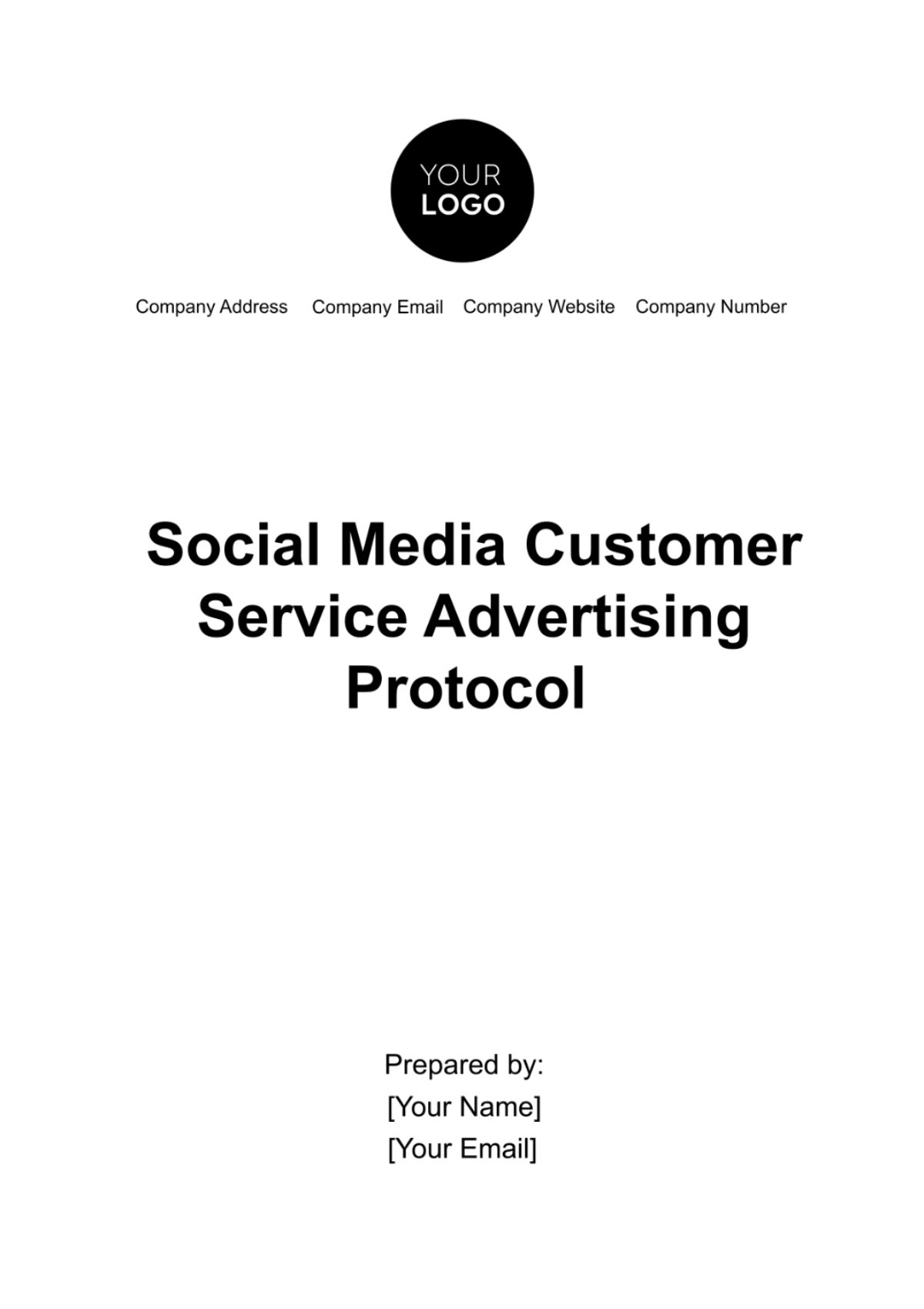 Free Social Media Customer Service Advertising Protocol Template