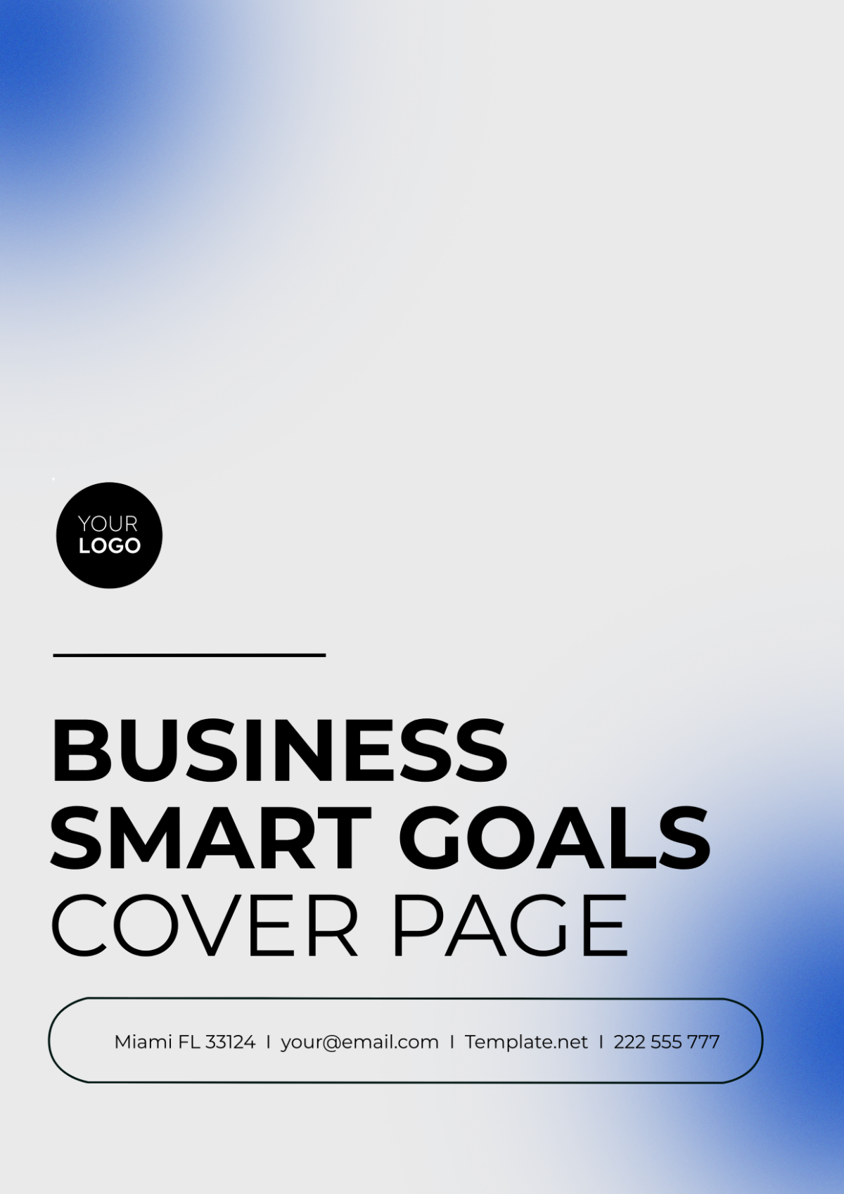Business SMART Goals Cover Page