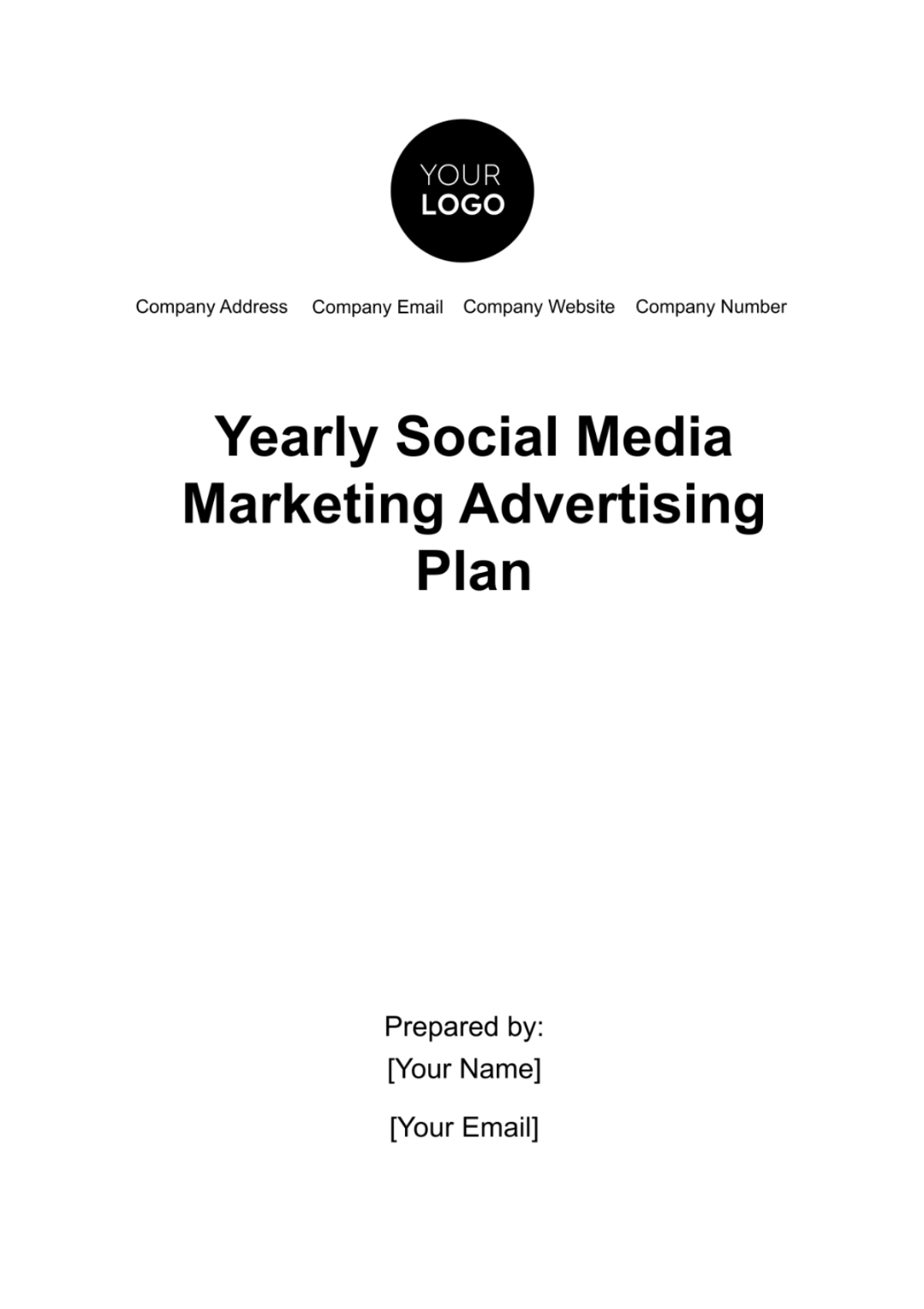 Yearly Social Media Marketing Advertising Plan Template