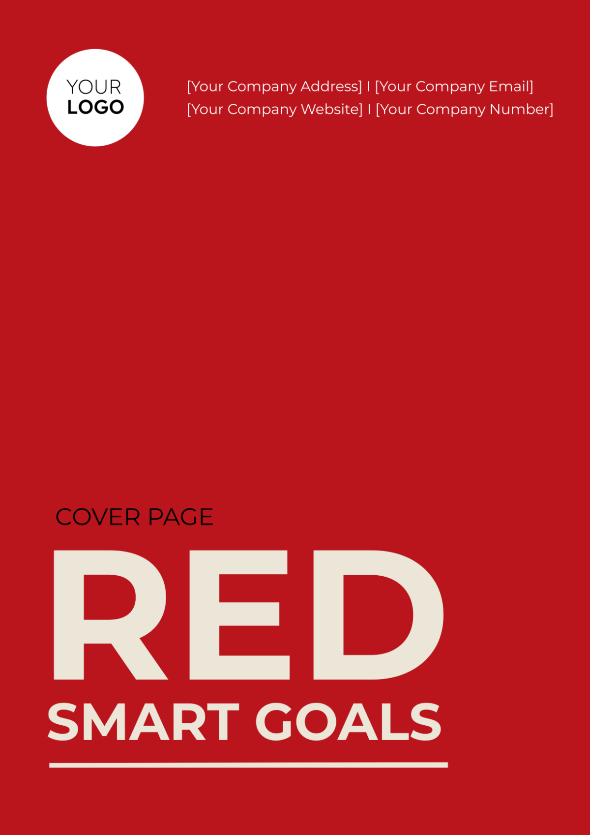 Red SMART Goals Cover Page