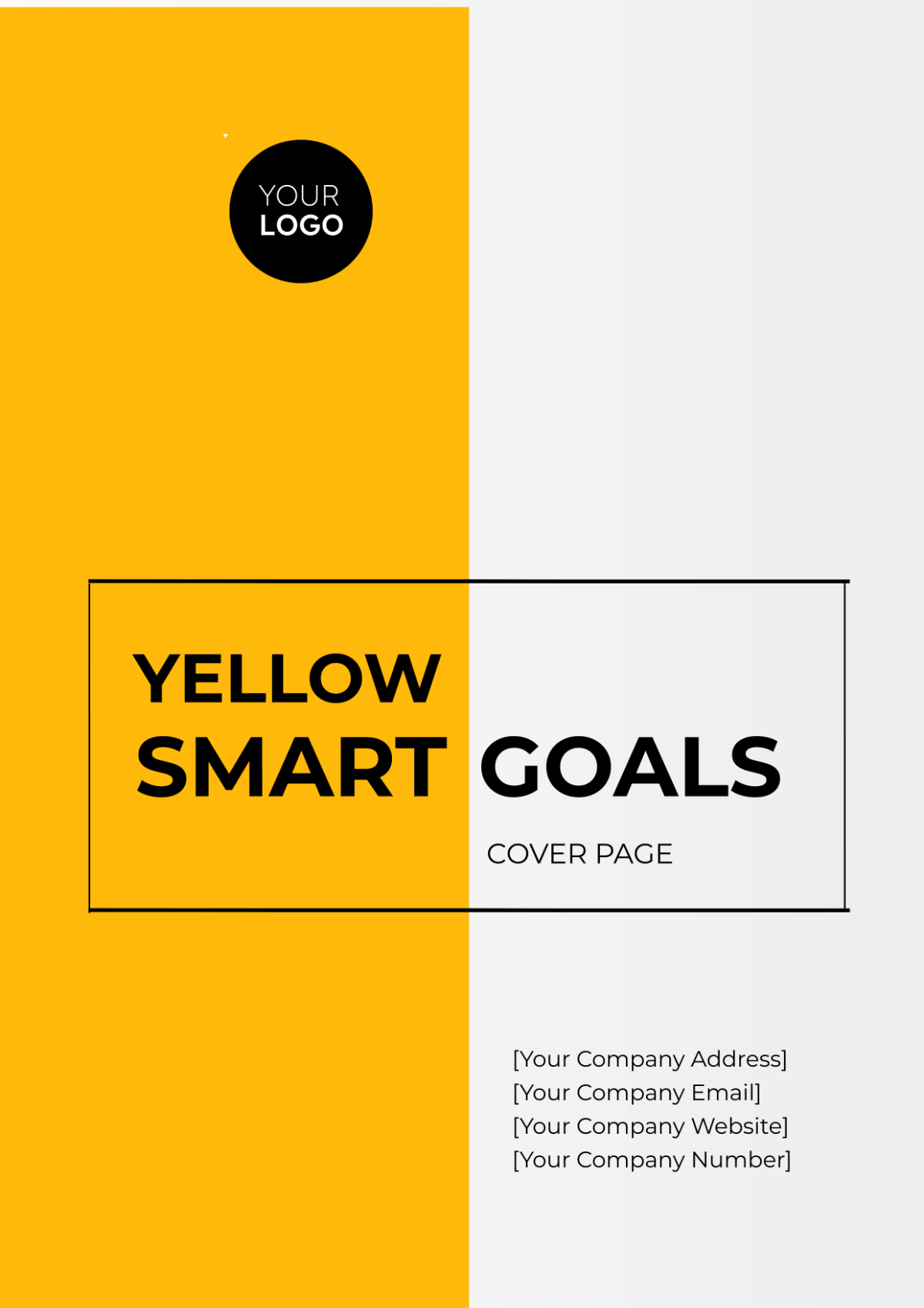 Yellow SMART Goals Cover Page