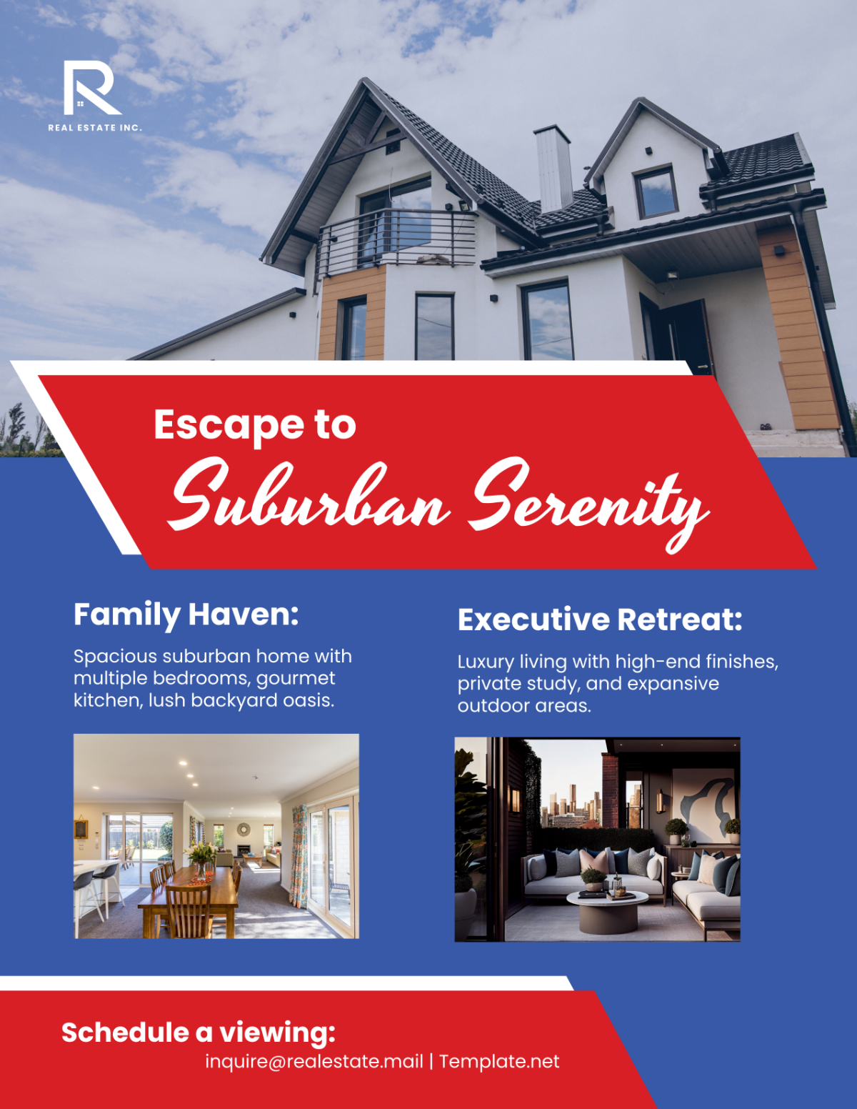 Free Suburban Dream Homes Flyer Template