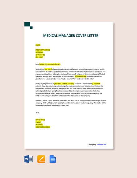 medical practice manager cover letter