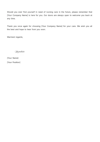 Free Nursing Home Follow-Up Letter Template to Edit Online