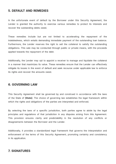 Free Security Agreement Template to Edit Online