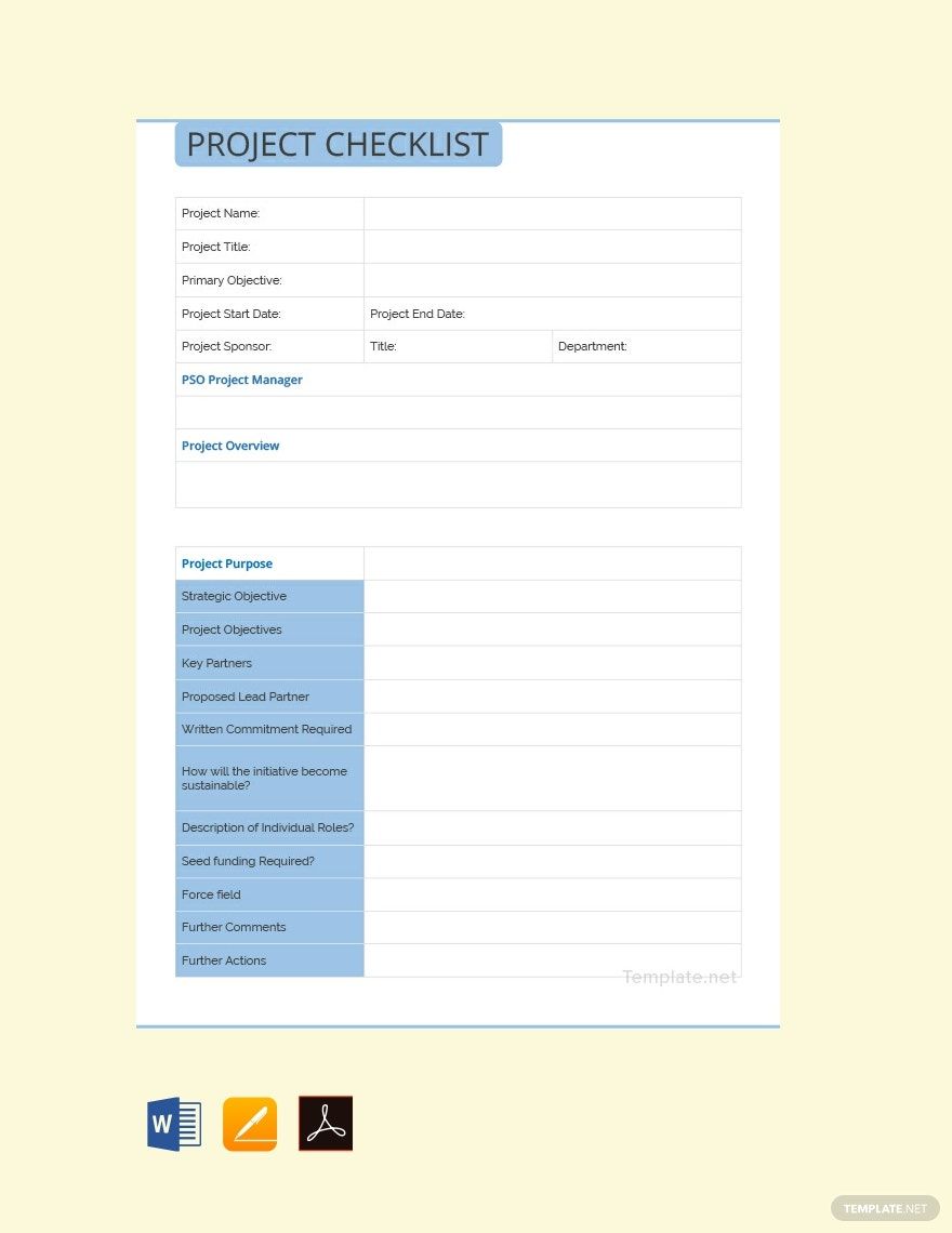 Simple Project Checklist Template in Pages, PDF, Word, Google Docs - Download | Template.net