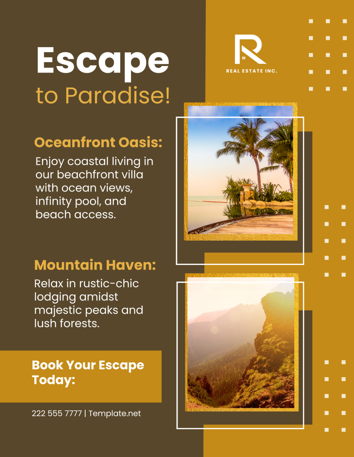 Free Vacation and Resort Properties Flyer Template