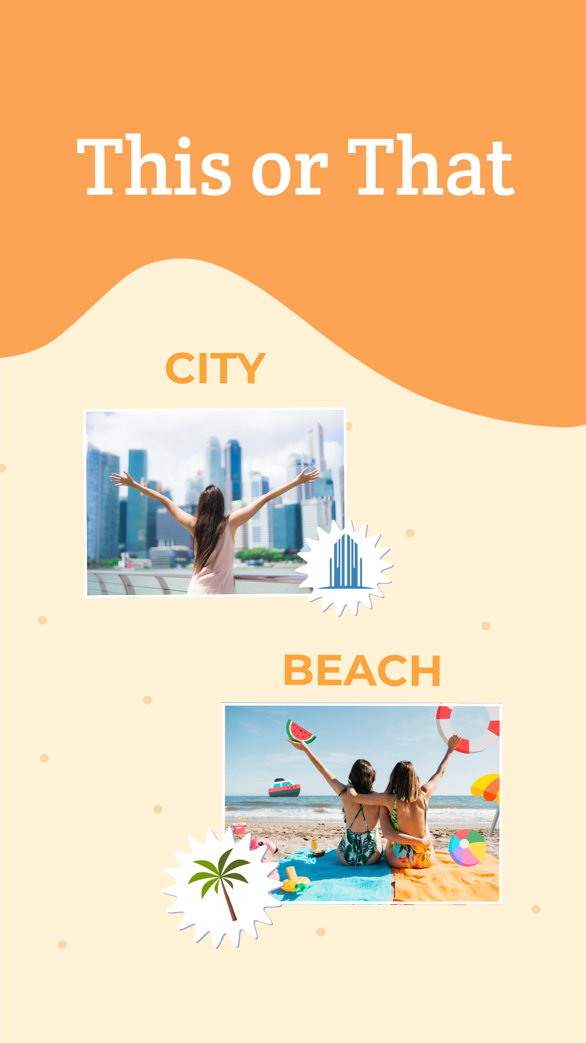 Free This or That Beach or City Instagram Story Template
