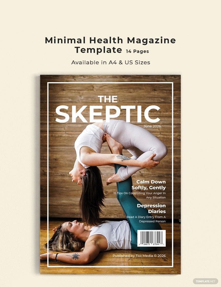 Minimal Health Magazine Template
