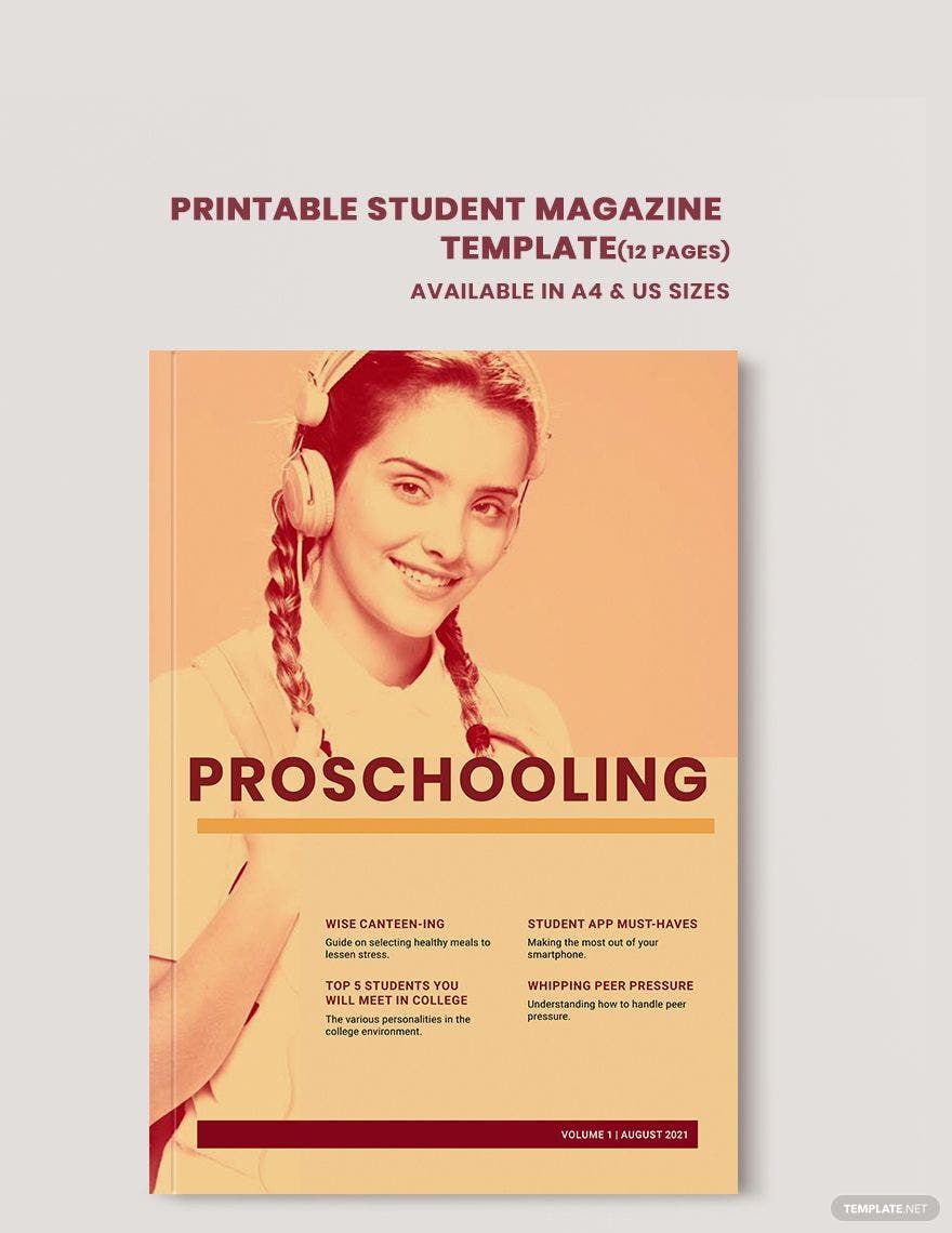 Printable Student Magazine Template