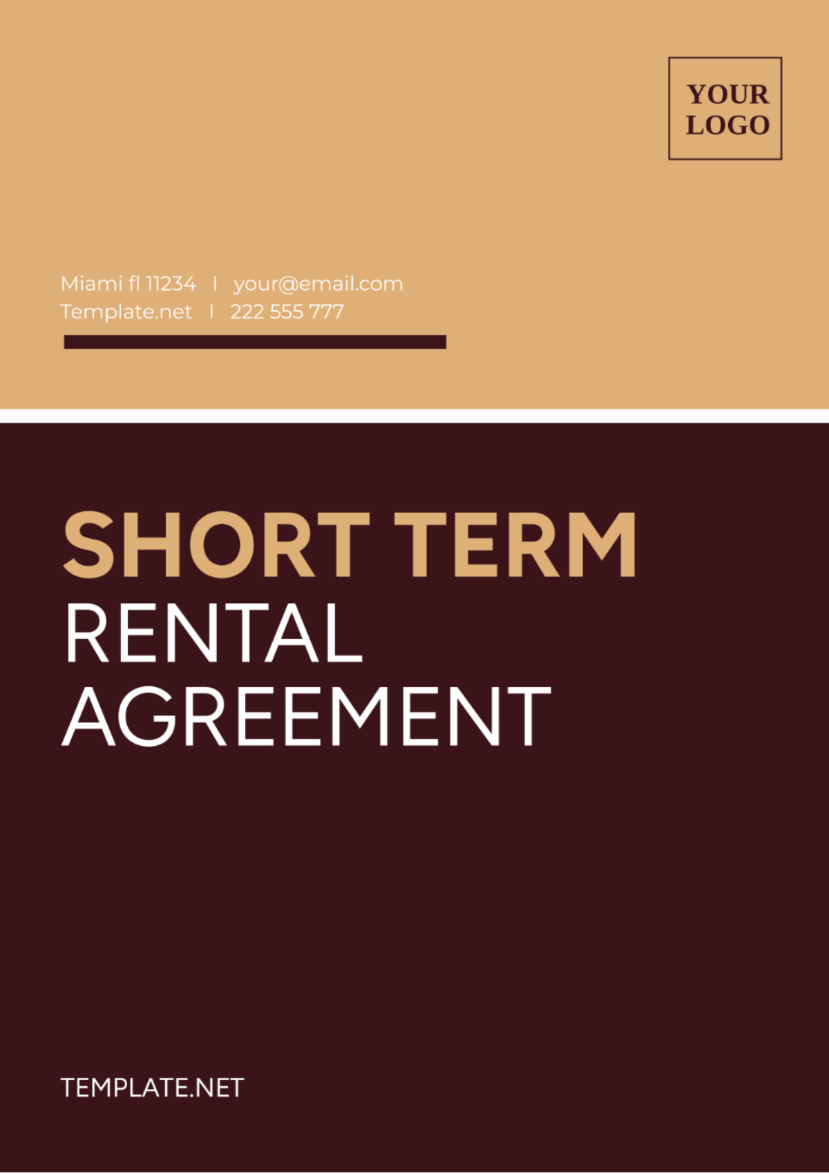 Short Term Rental Agreement Template