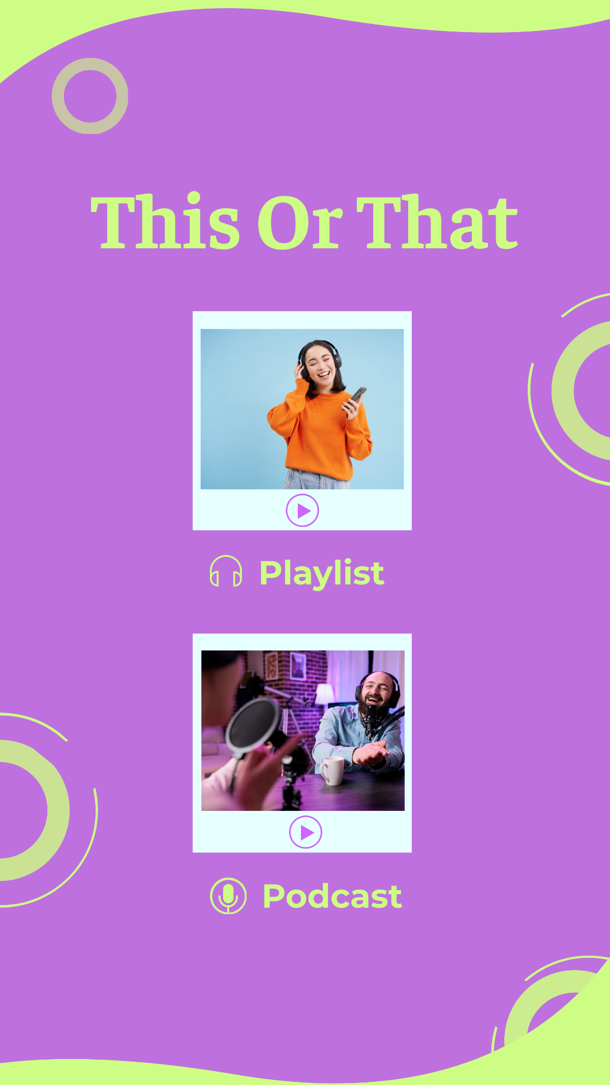 Free Playlists or Podcasts This or That Instagram Story Template