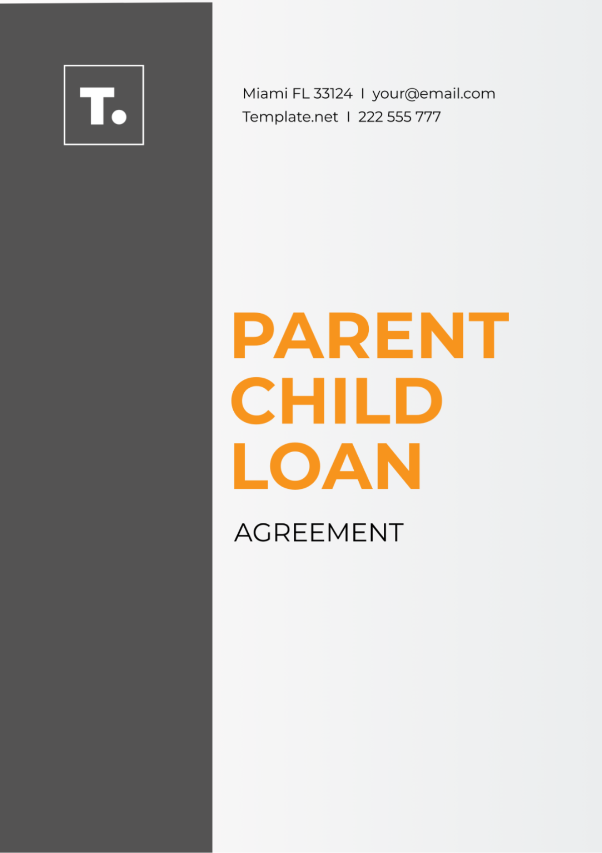 Free Parent Child Loan Agreement Template