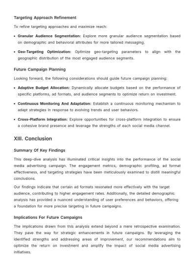 Free Social Media Advertising Analytics Deep Dive Template to Edit Online
