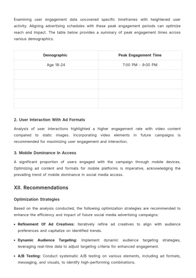 Free Social Media Advertising Analytics Deep Dive Template to Edit Online