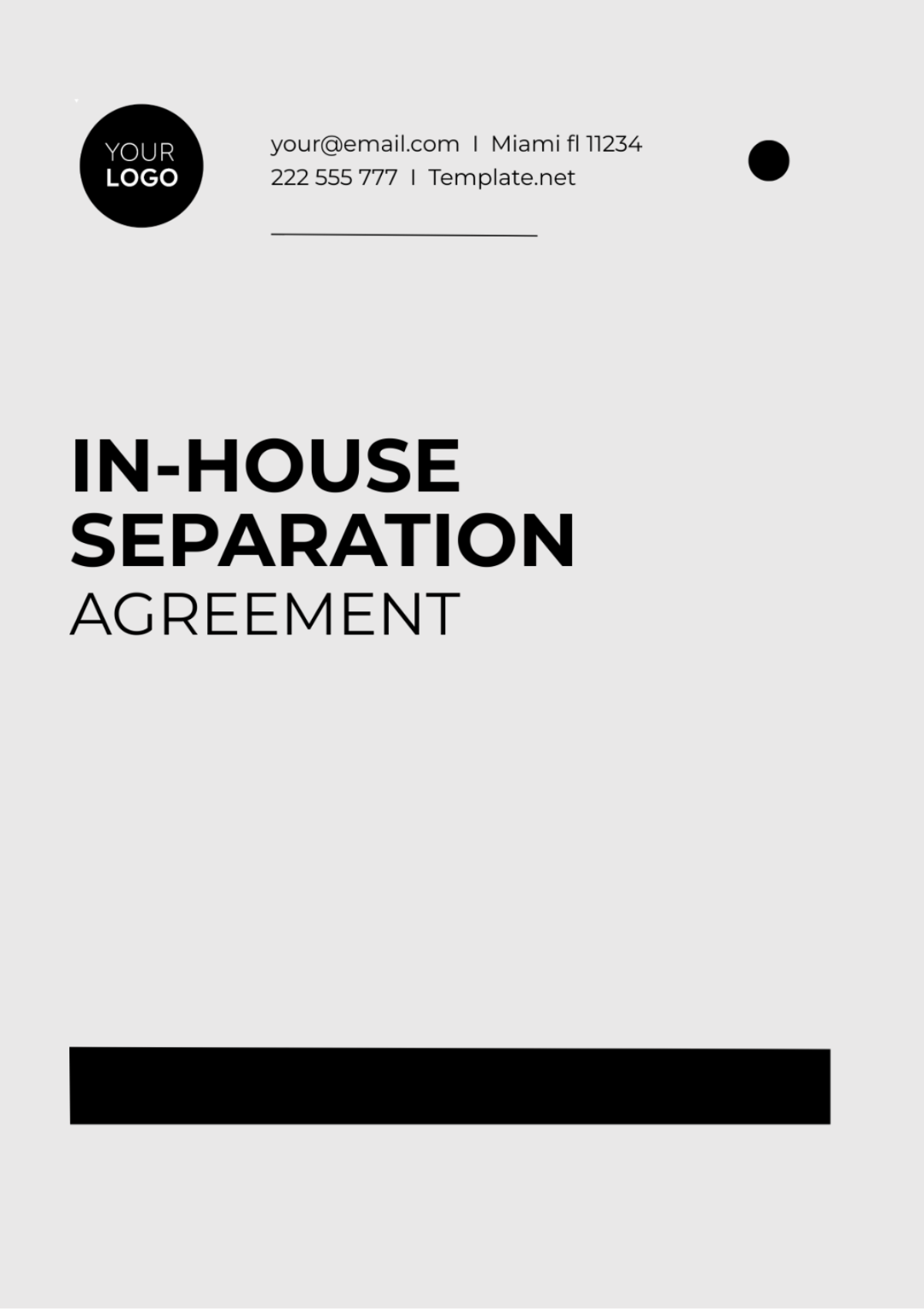 in-House Separation Agreement Template