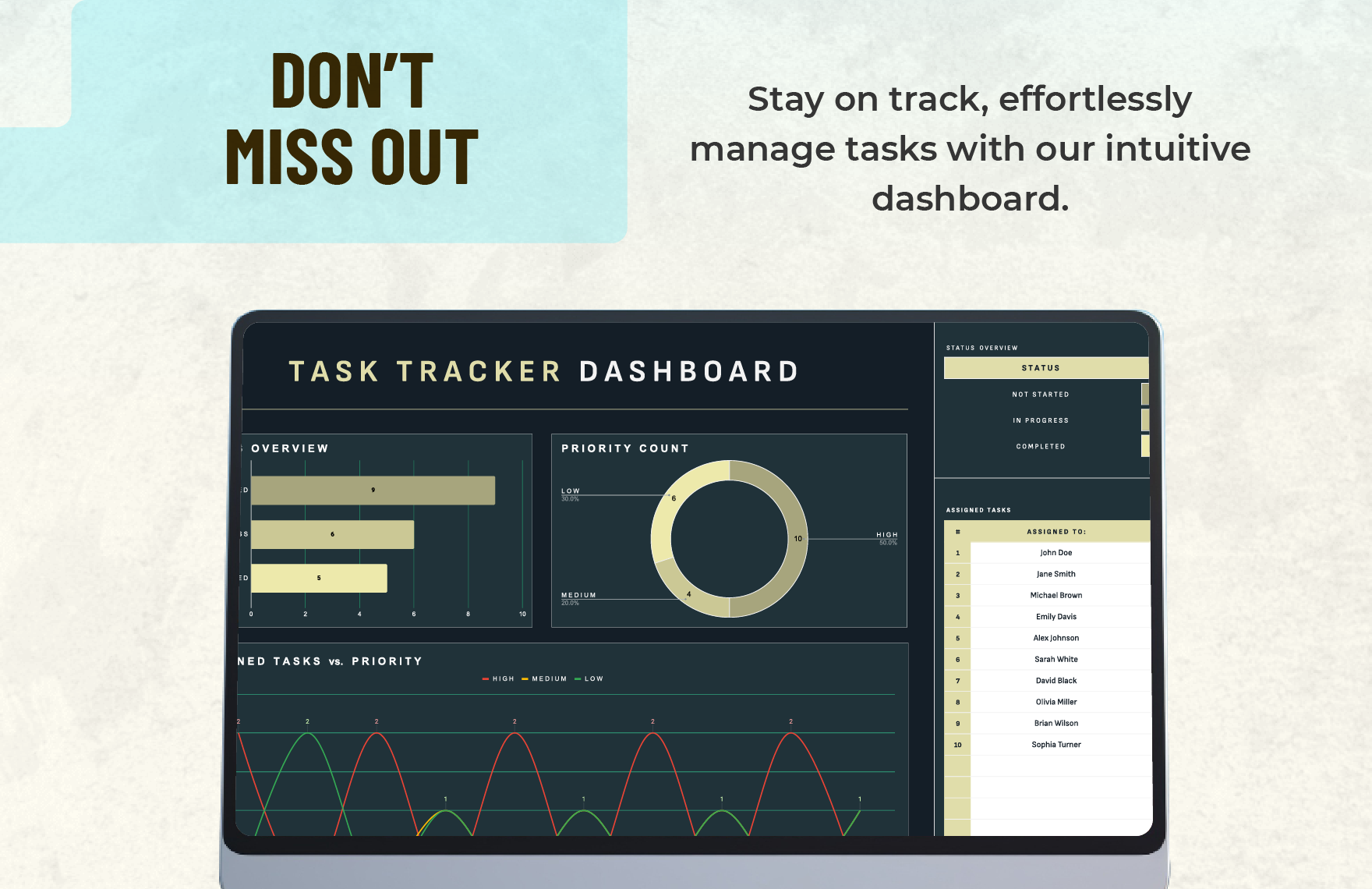Task Tracker Dashboard Template