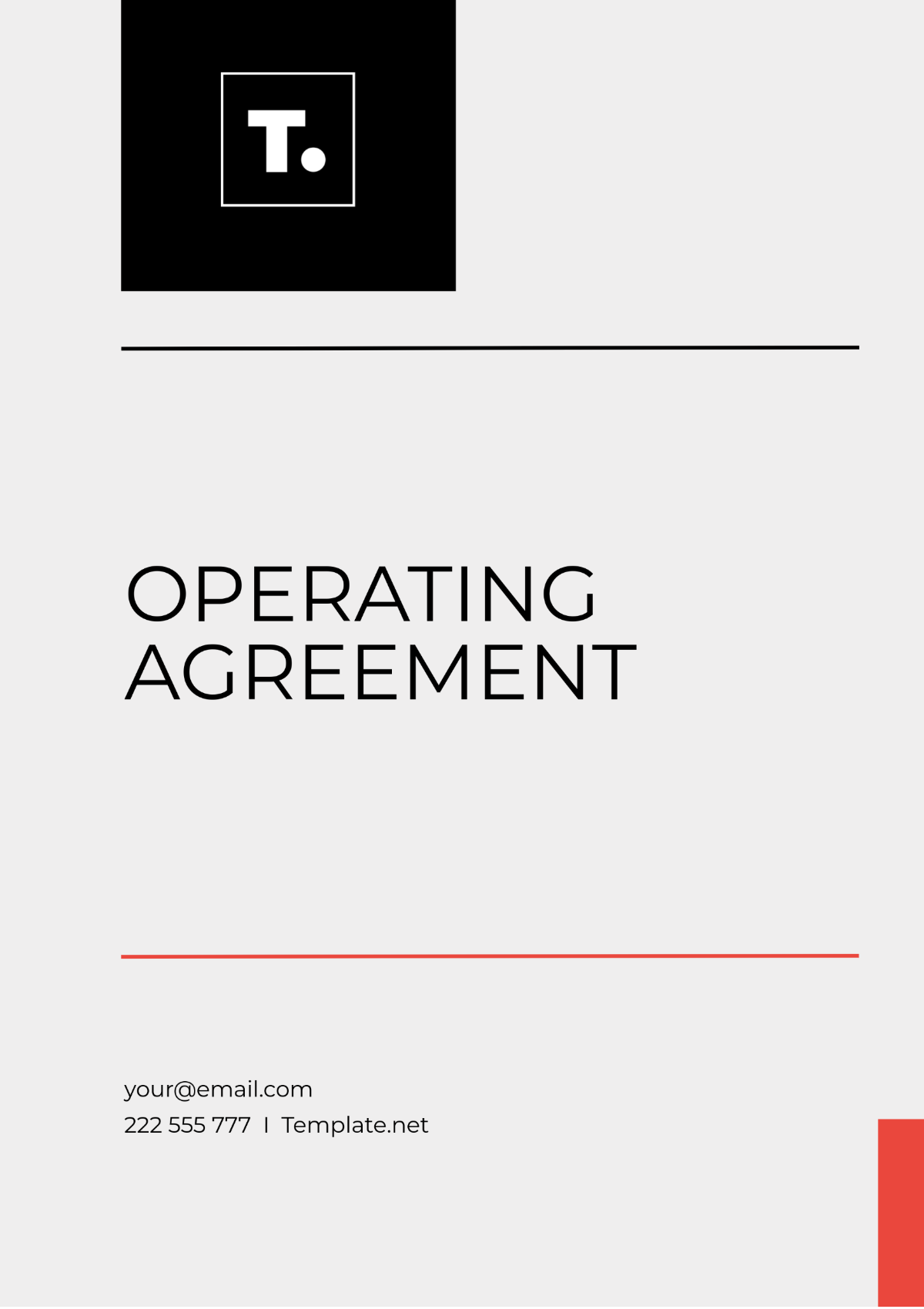 Operating Agreement Template - Edit Online & Download