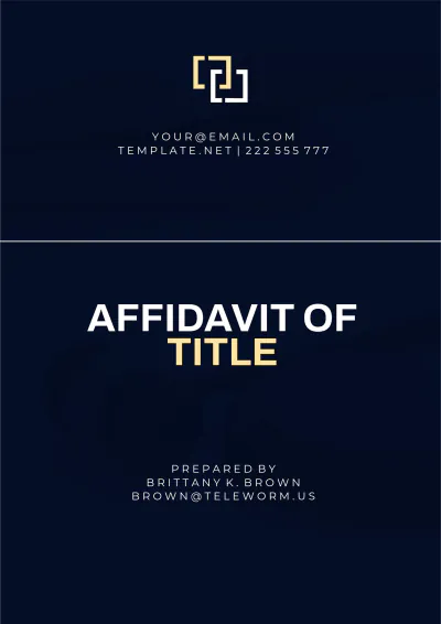 Free Hawaii Affidavit of Title Template to Edit Online