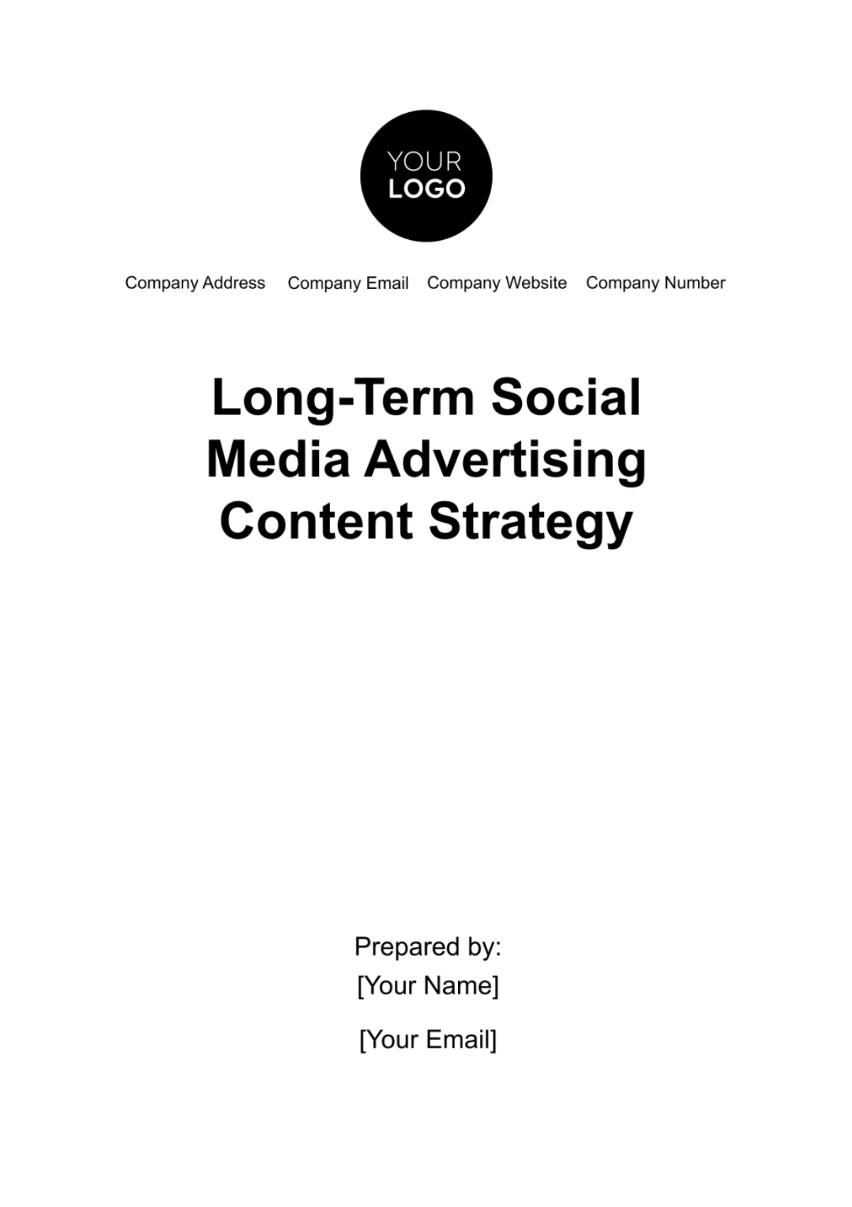 Free Long-Term Social Media Advertising Content Strategy Template