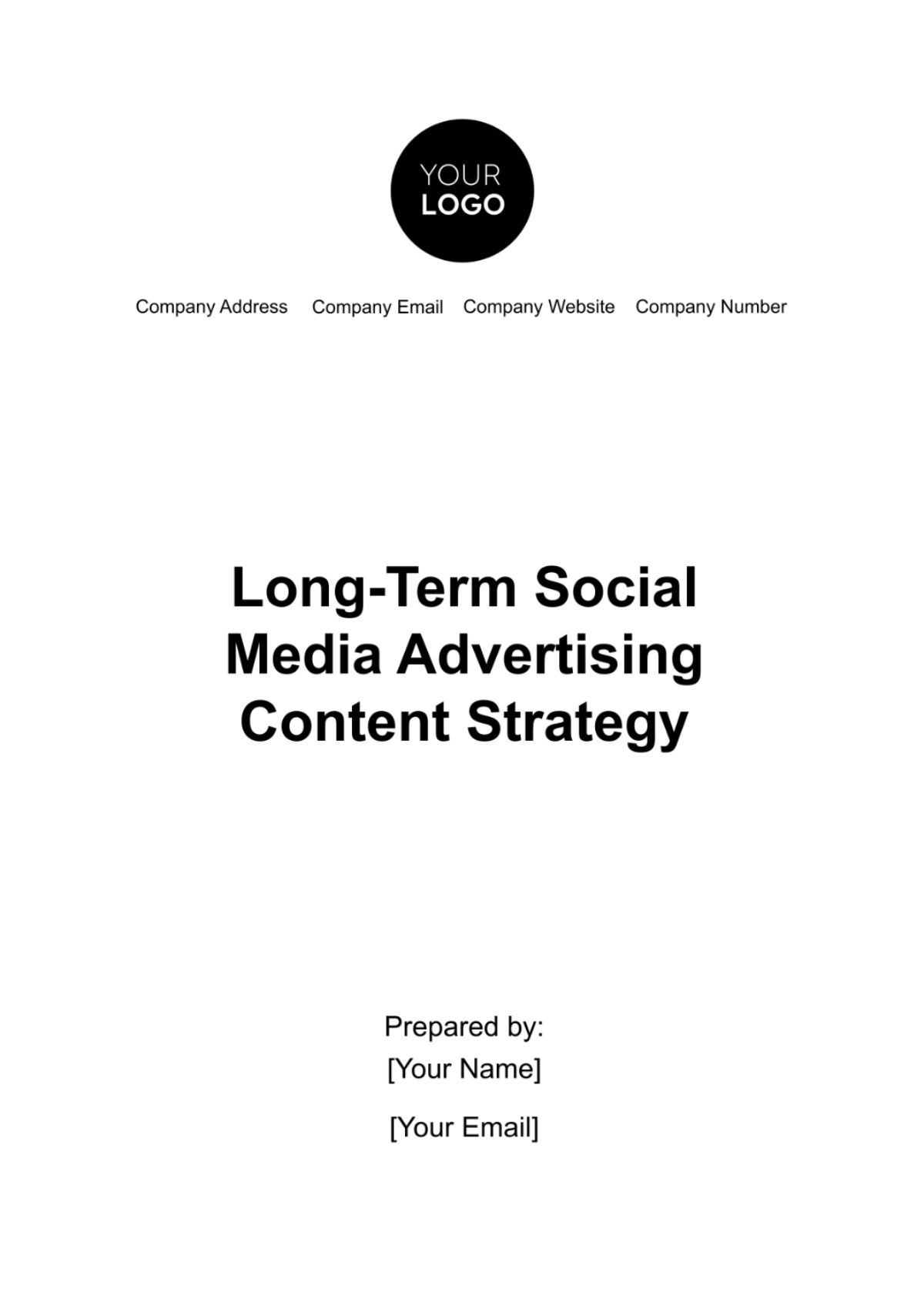 Long-Term Social Media Advertising Content Strategy Template - Edit Online & Download