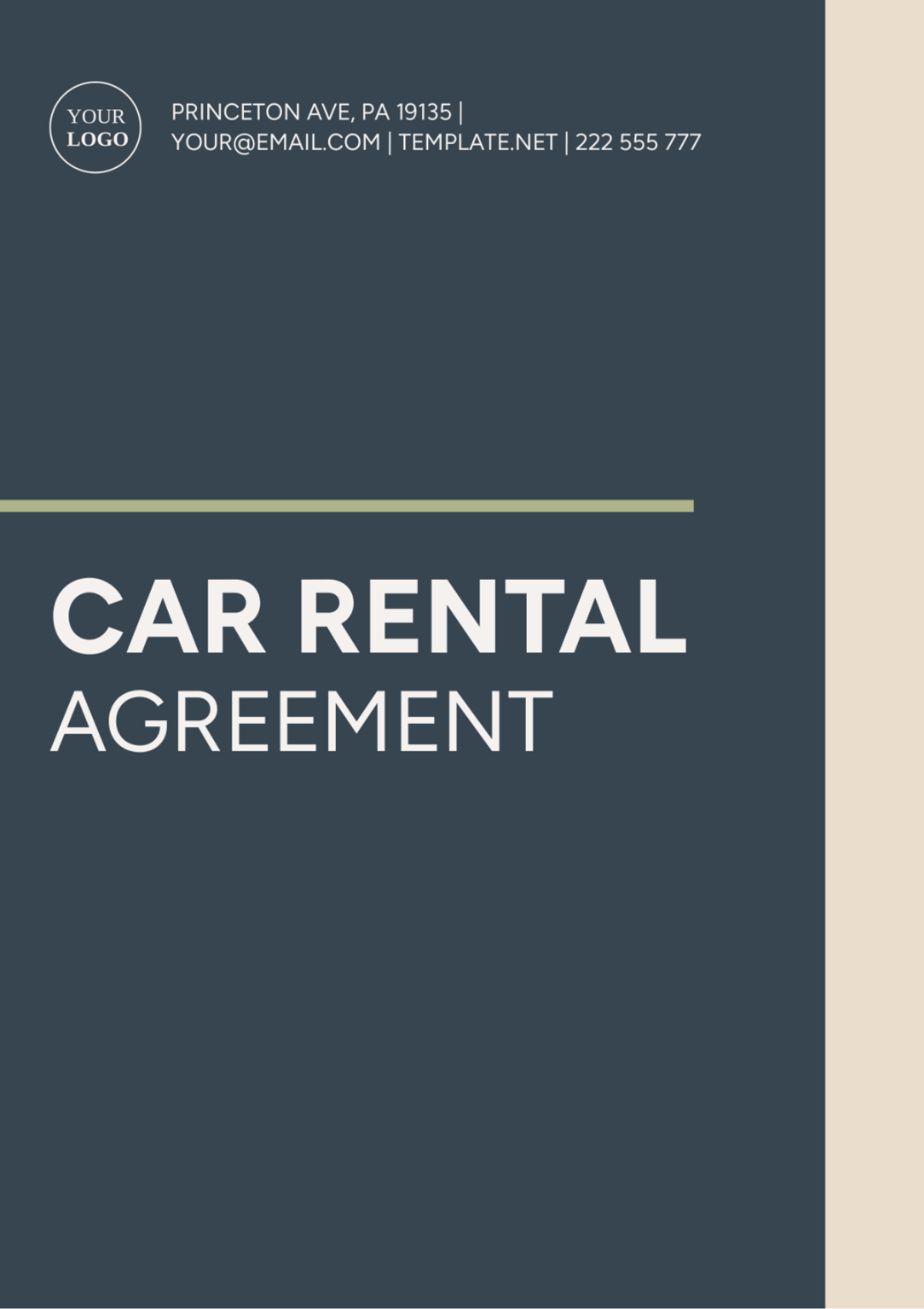 Car Rental Agreement Template