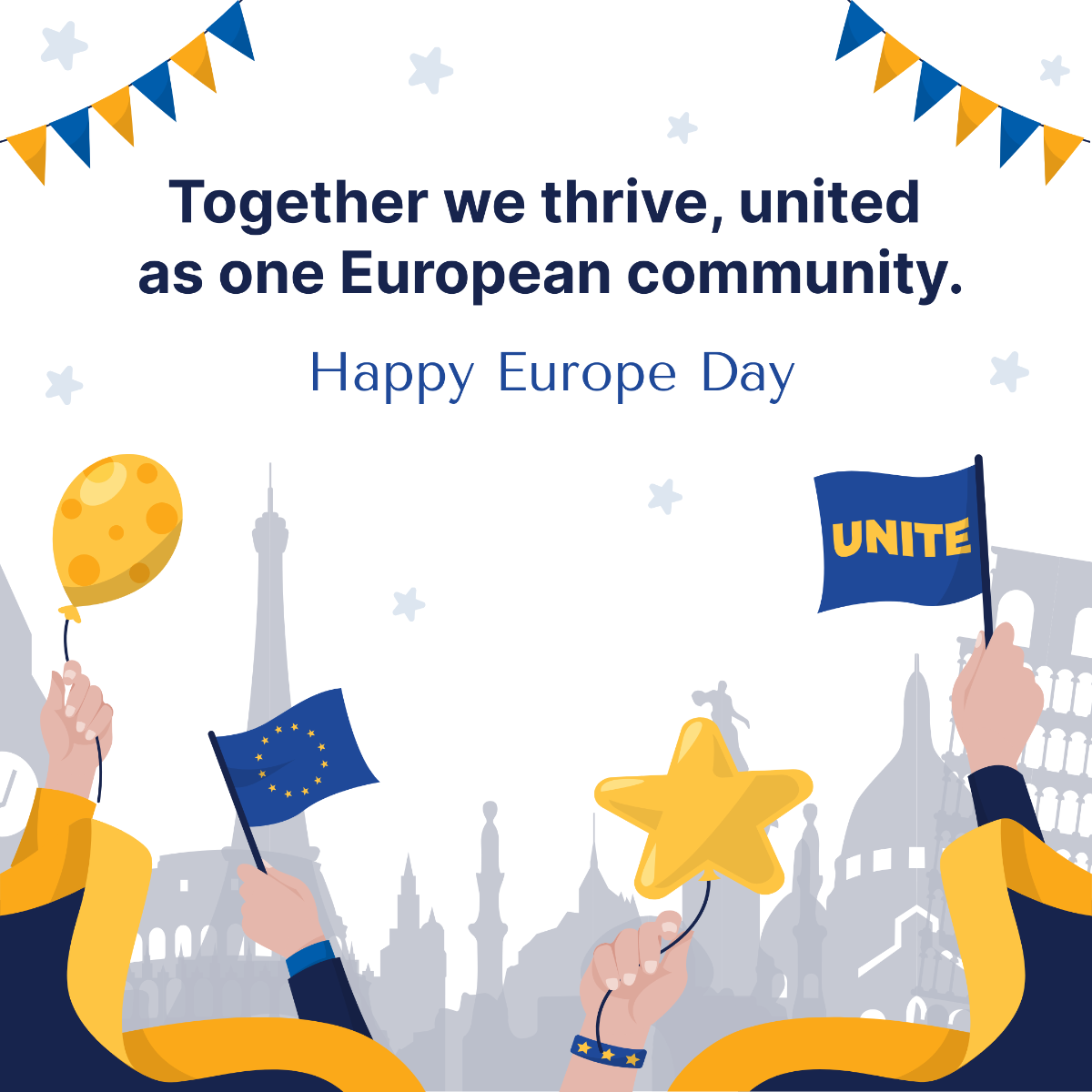 Free Europe Day Instagram Post Template