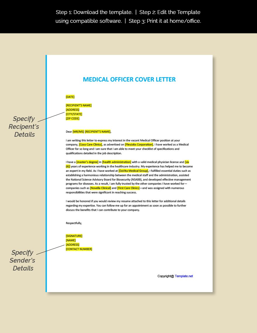 Medical Officer Cover Letter