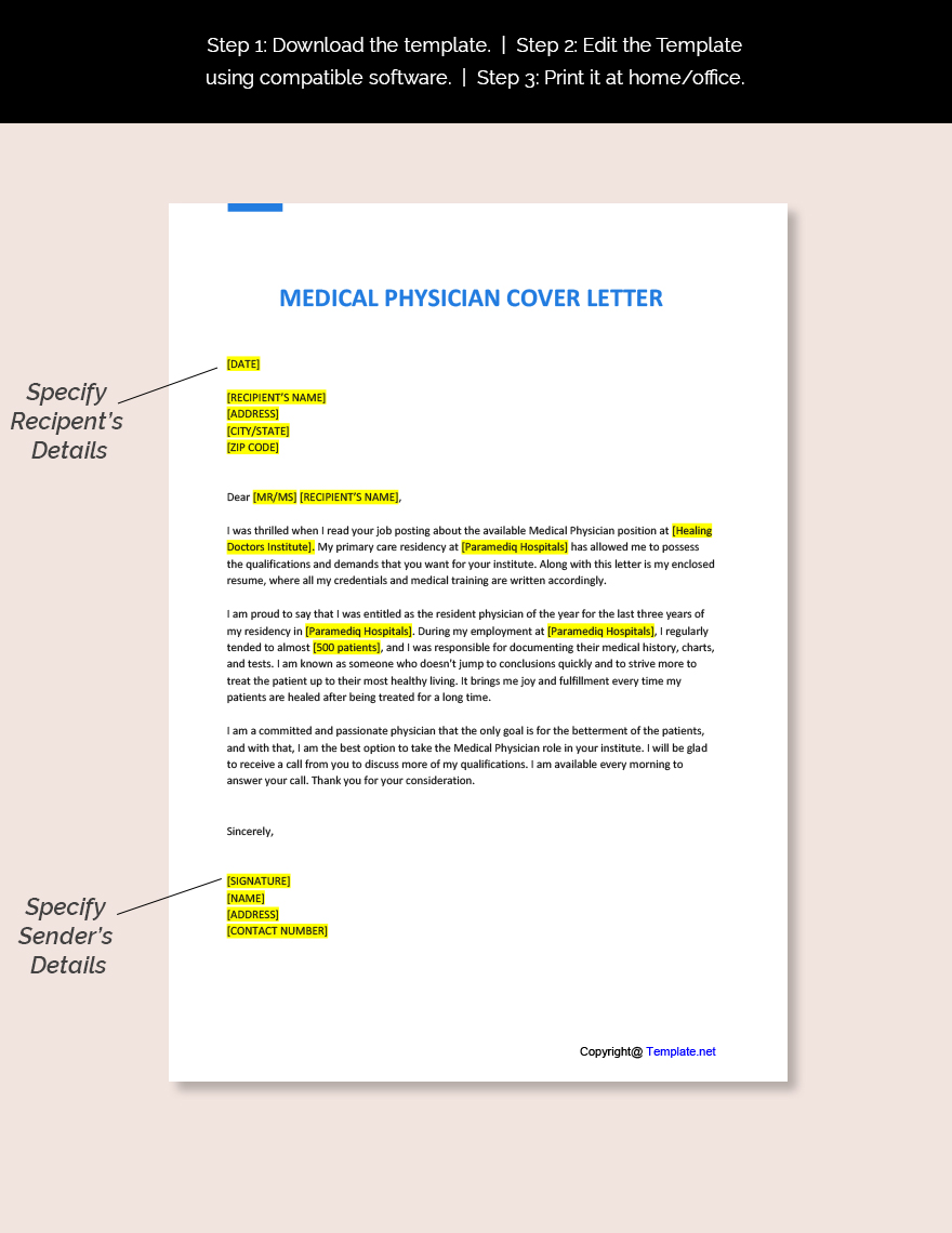 Medical Physician Cover Letter
