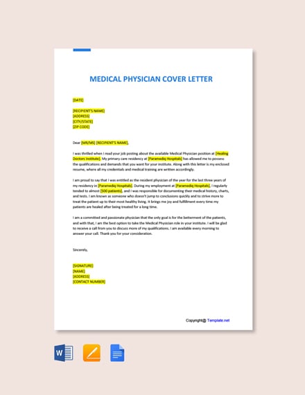 Medical Physician Cover Letter