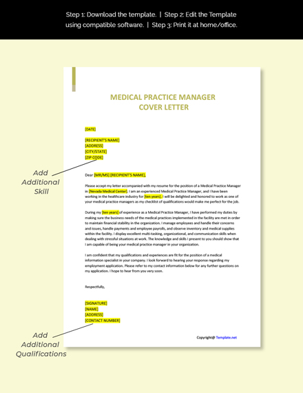 cover letter for medical practice manager