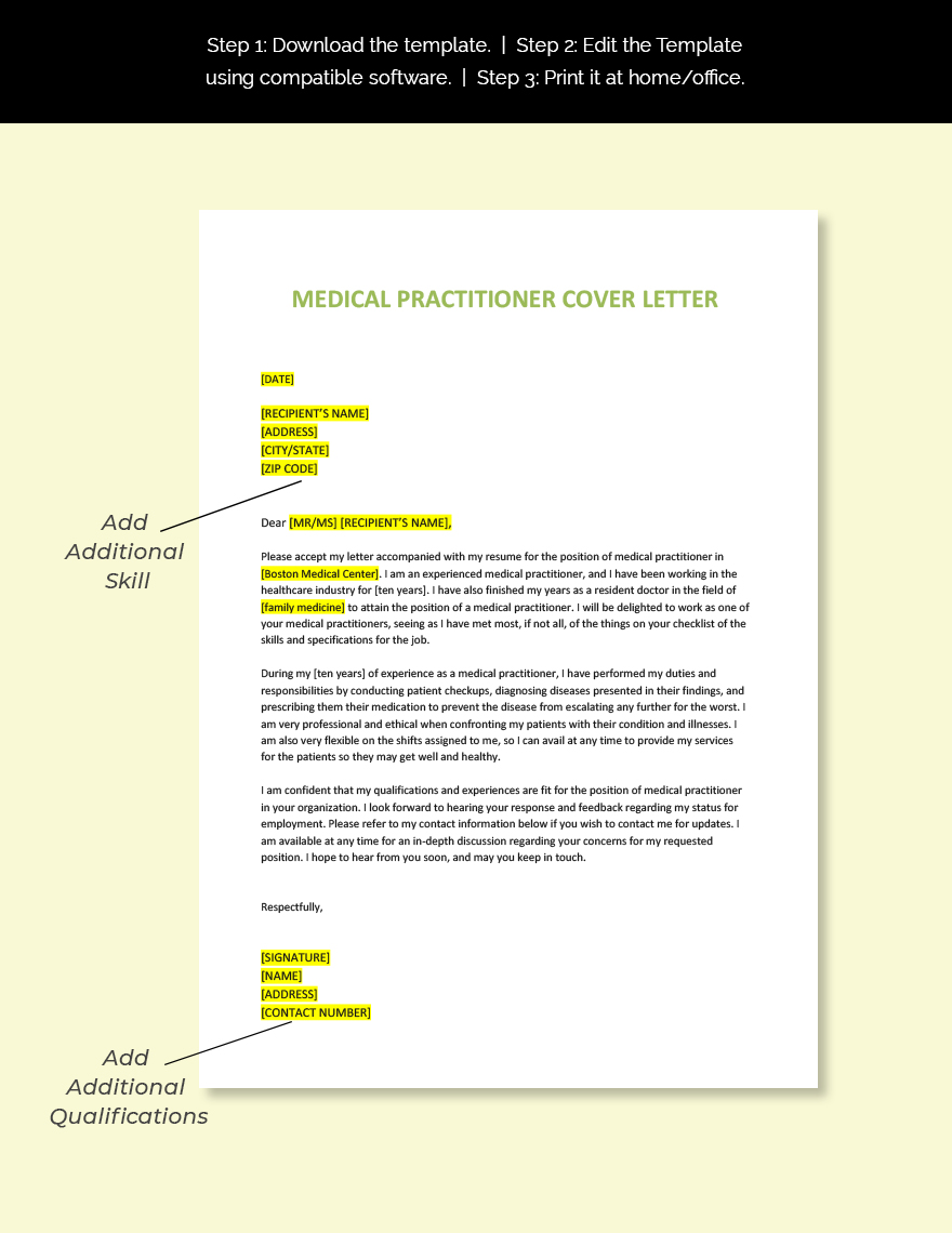 Medical Practitioner Cover Letter