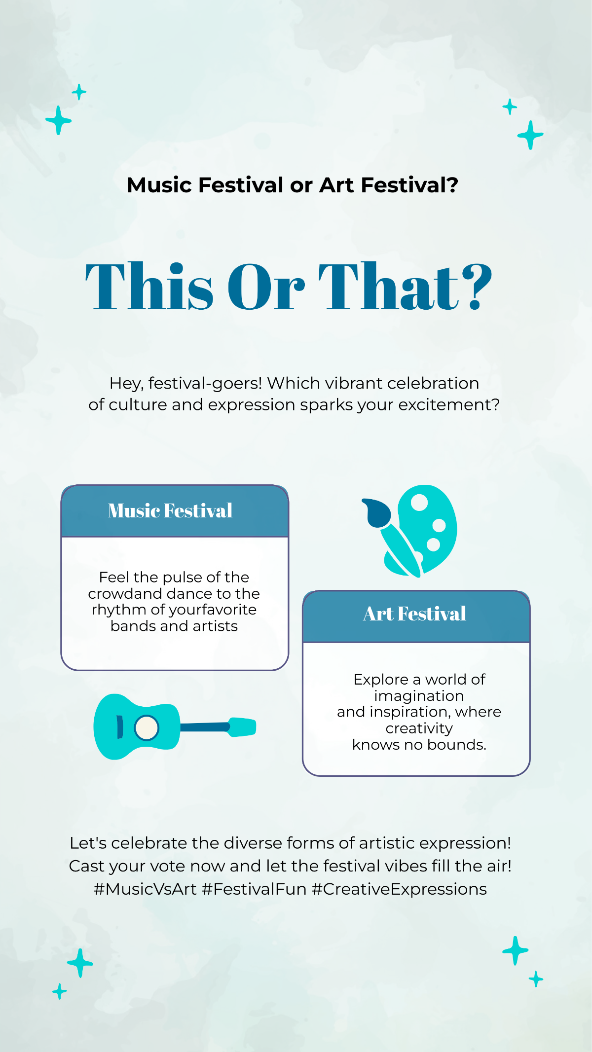 Free Music Festival or Art Festival This or That Instagram Post Template