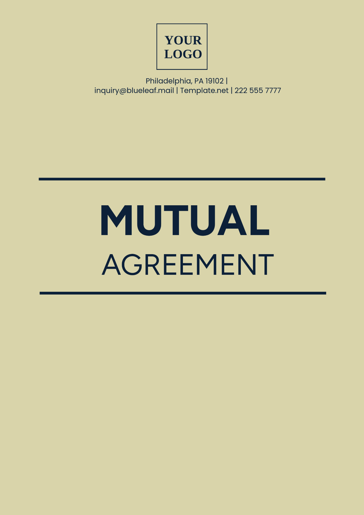 Mutual Agreement Template - Edit Online & Download