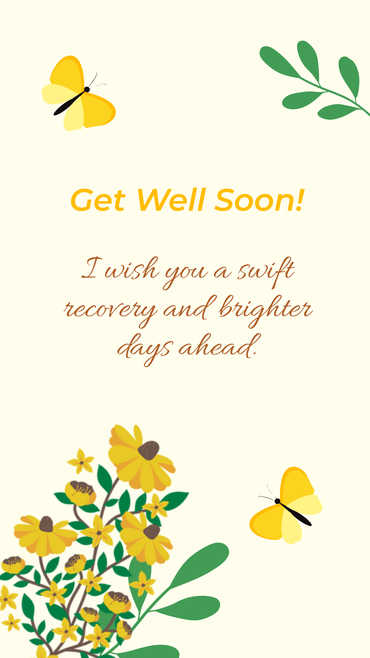 Get Well Soon Greeting Gift Card Template
