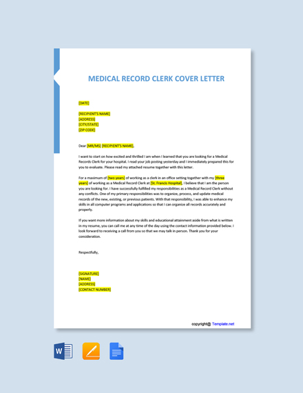 how to write a medical record cover letter