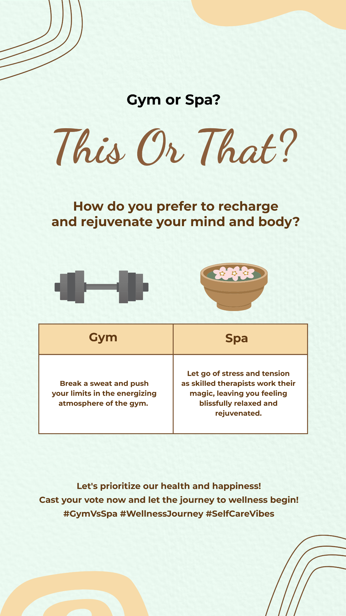 Free Gym or Spa This or That Instagram Story Template
