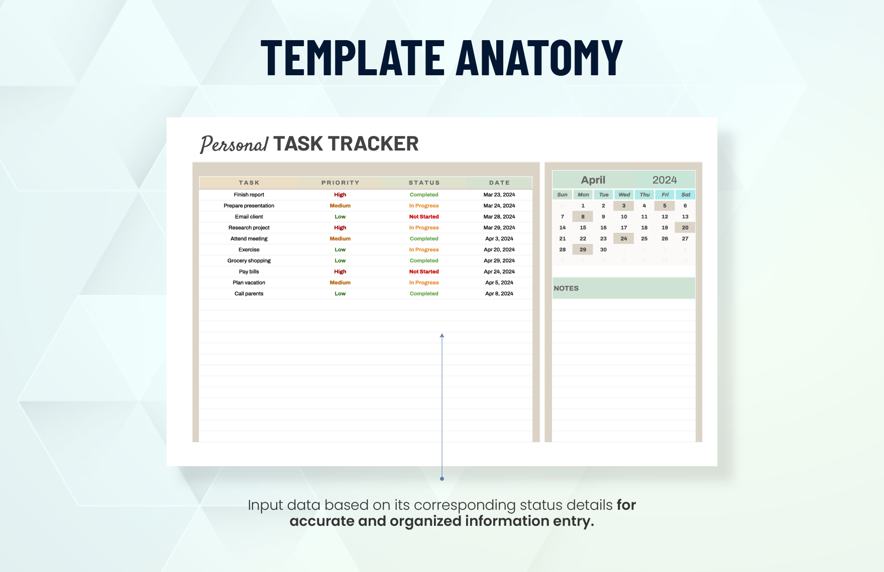 Personal Task Tracker Template