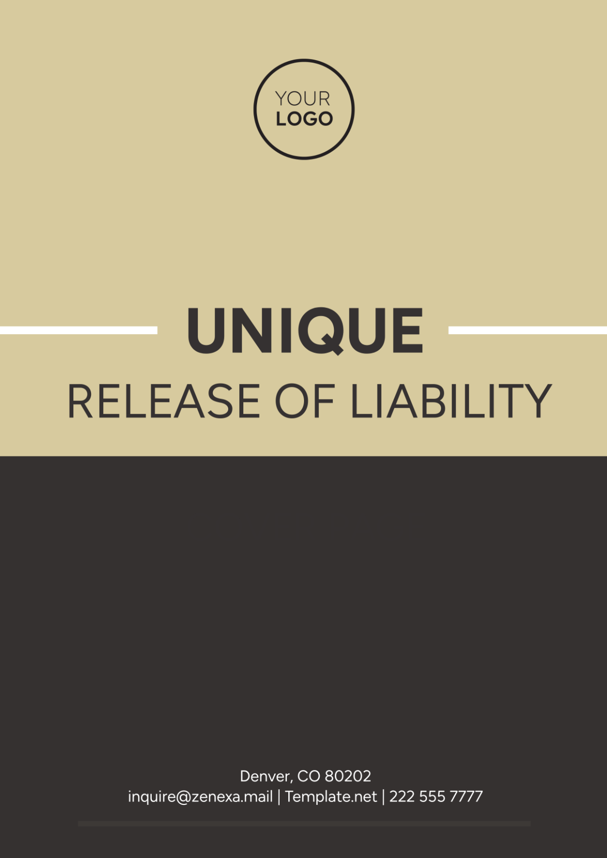 Unique Release of Liability Cover Page - Edit Online & Download