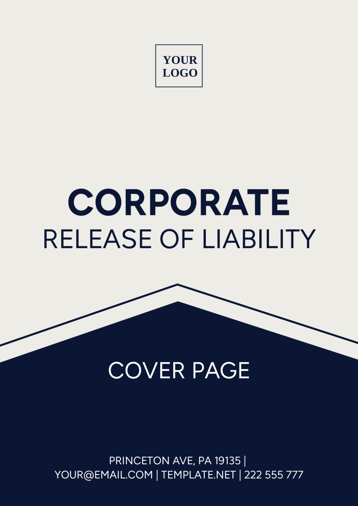 Corporate Release of Liability Cover Page