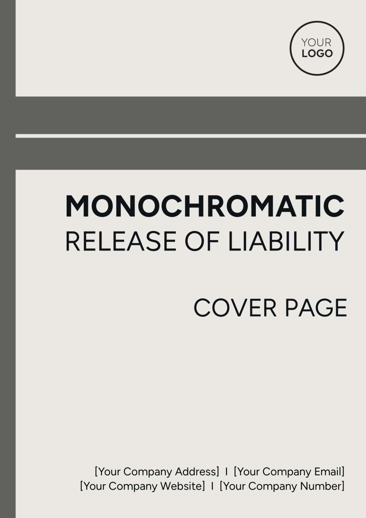 Monochromatic Release of Liability Cover Page