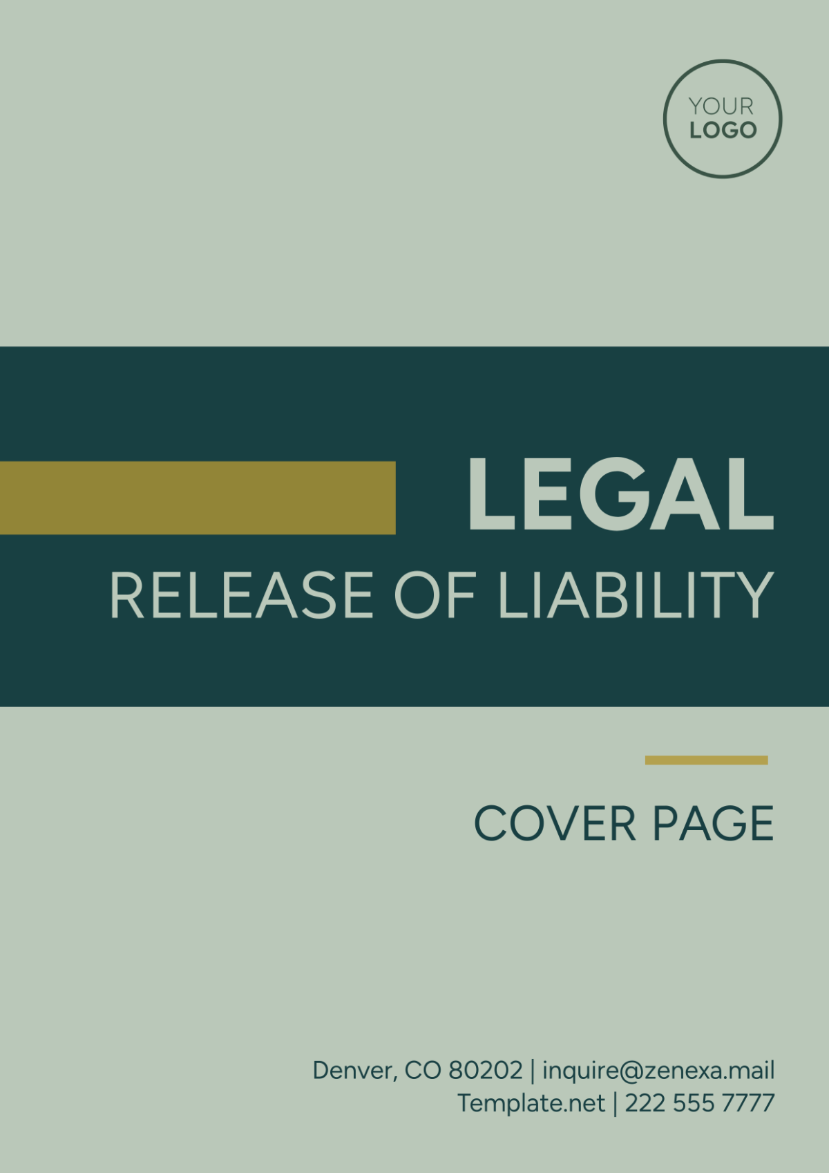 Legal Release of Liability Cover Page - Edit Online & Download