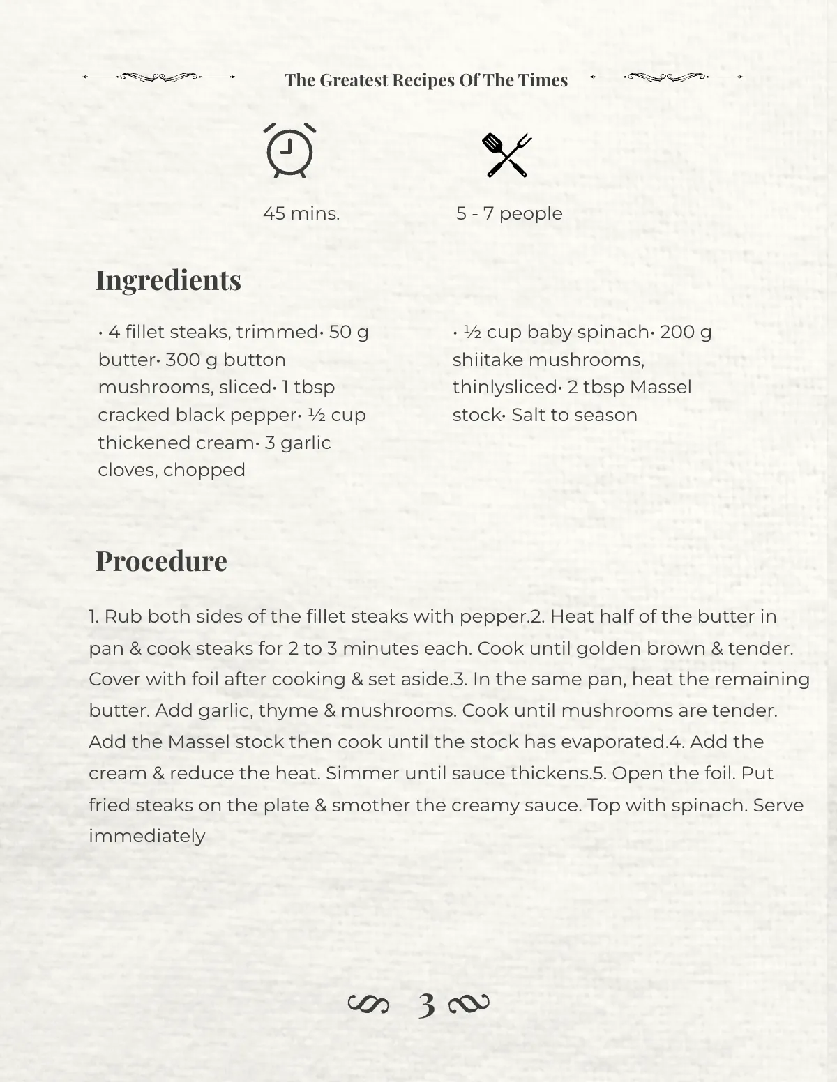 Free Classic Cookbook Template to Edit Online