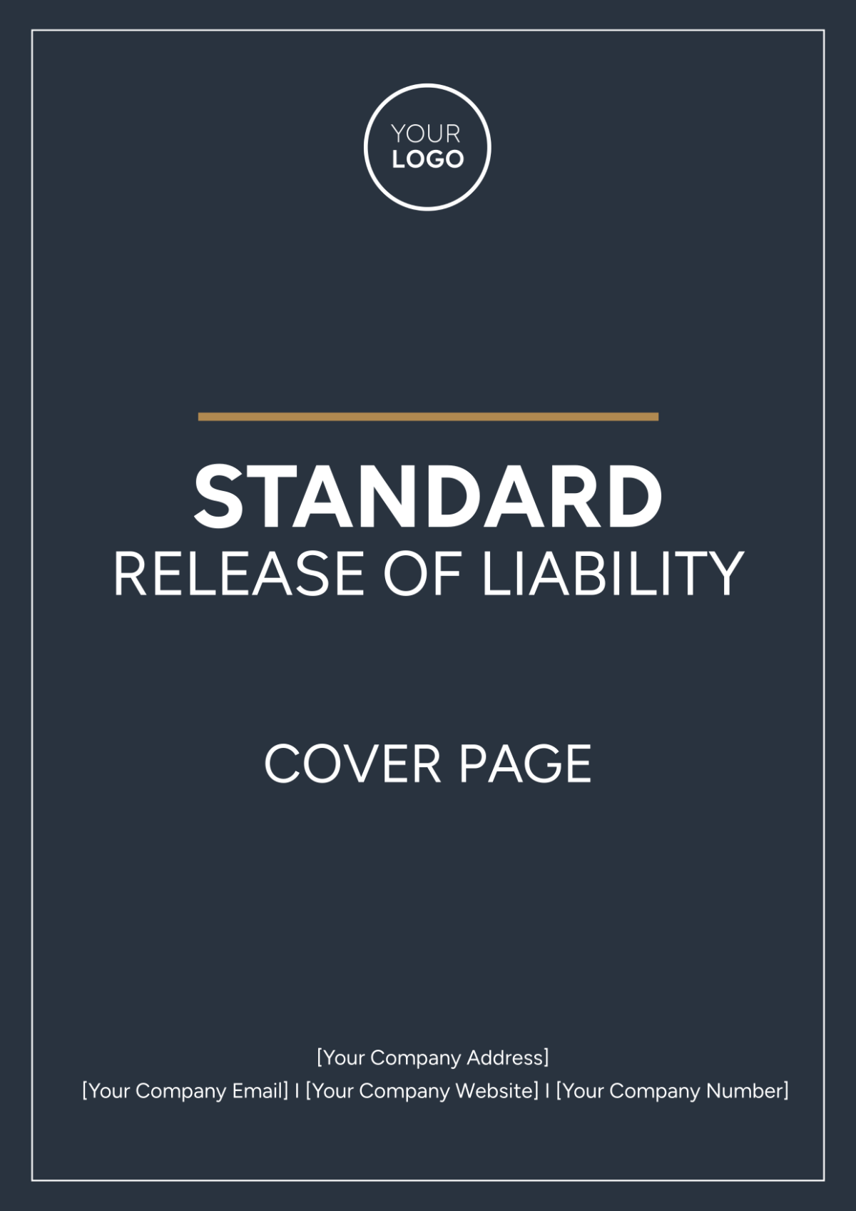 Standard Release of Liability Cover Page
