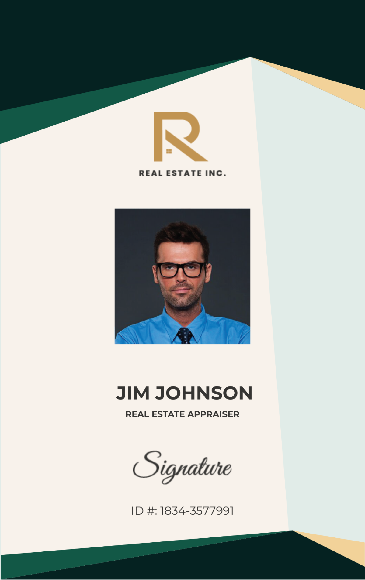 Free Real Estate Appraiser ID Card Template