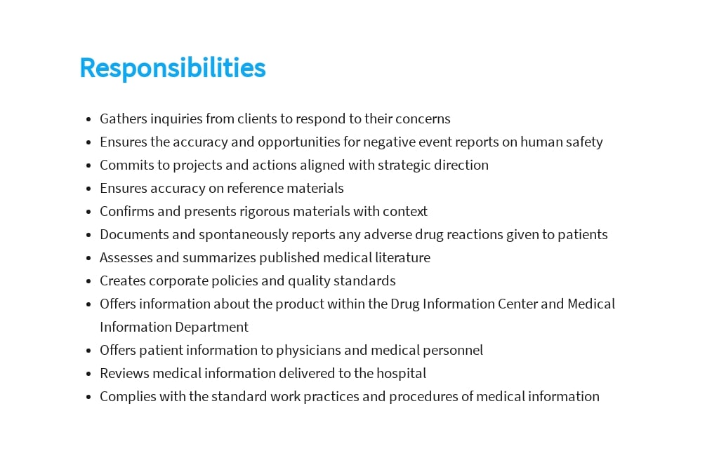 Healthcare business informatics job description