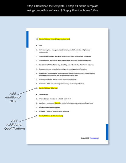 Health Information Job Descriptions