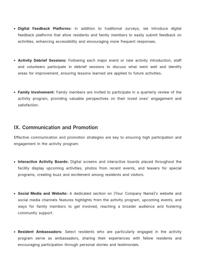 Free Nursing Home Activity Plan Template to Edit Online