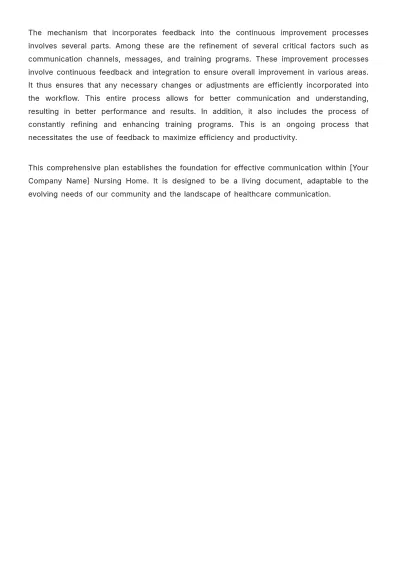 Free Nursing Home Communication Plan Template to Edit Online
