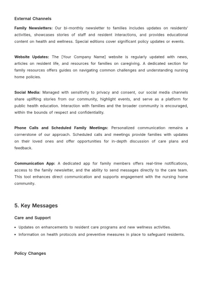 Free Nursing Home Communication Plan Template to Edit Online